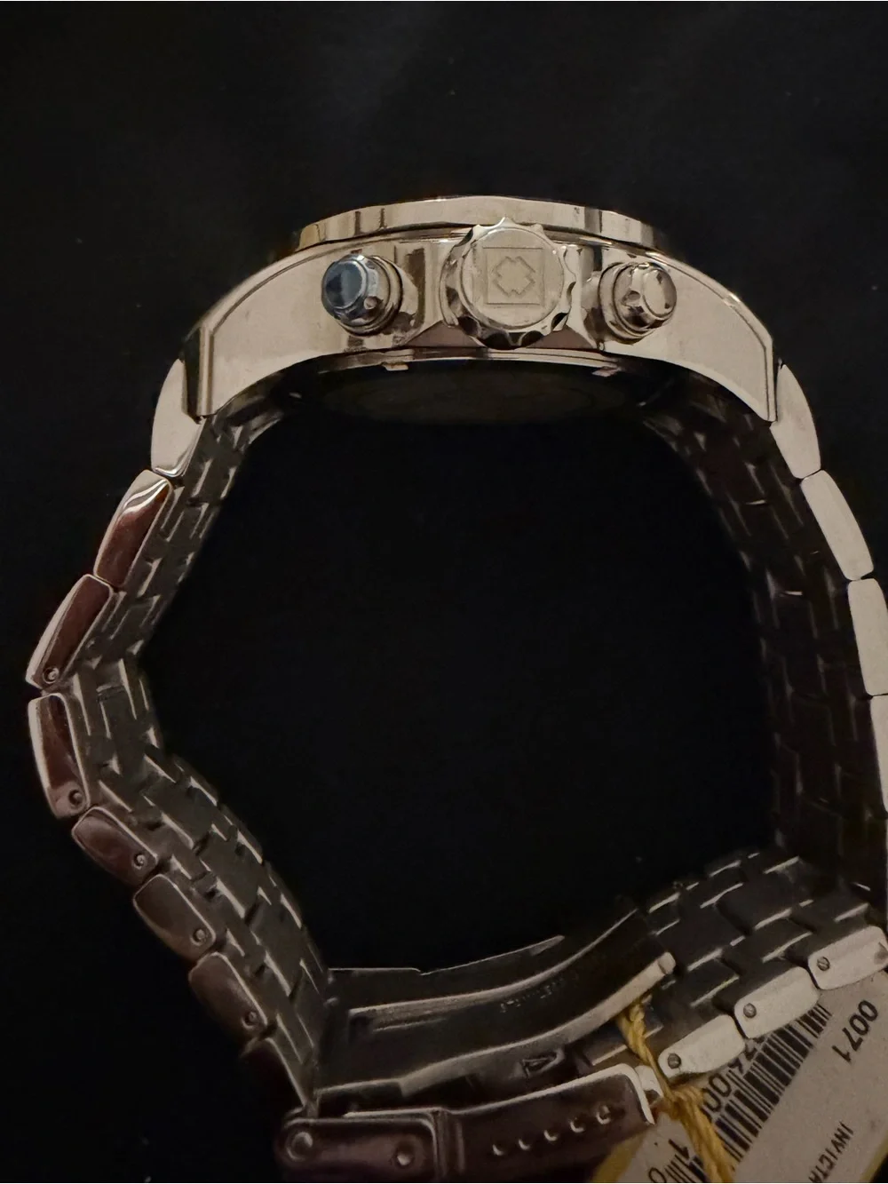 Invicta Silver Stainless Steel Bracelet Watch with Clasp Emblem